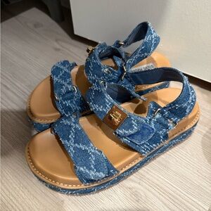 Steve Madden Blue Denim Kids Sandals